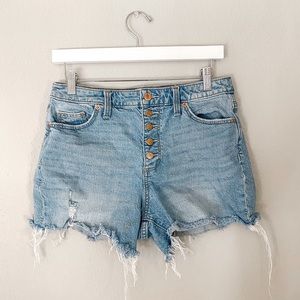 High rise light blue Jean shorts